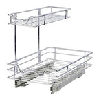 HOLDN’ STORAGE Under Sink Organizers and Storage - 2 Tier slide out Cabinet Organizer With Sliding Drawers For Inside Cabinets- Lifetime Limited Warranty 11" W x 18" D x 15”H, Chrome - size: 11" W x 18" D