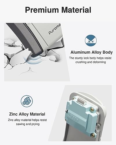 Puroma Key Lock Box Combination Lockbox Wall-Mounted Key Storage Box for House Keys, Resettable Code Safe Security Lock Box for Home, Office, Garage, Apartment Spare Key Storage (1 Pack, Grey) - color: Grey