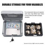 KYODOLED Medium Cash Box with Money Tray,Small Safe Lock Box with Key,Cash Drawer,7.87"x 6.30"x 3.54" Lightgrey Medium - color: Lightgrey, size: Medium