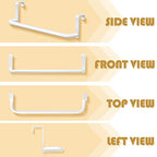 2 Pieces Metal Towel Bar Kitchen Cabinet Steel Towel Rack Bar for Hanging on Inside or Outside of Doors, Home Kitchen Bathroom(White) - color: White