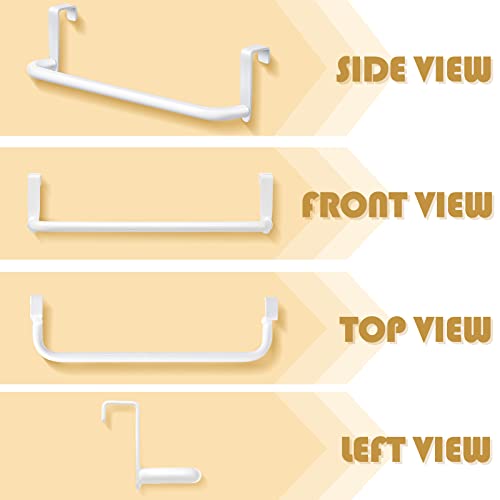 2 Pieces Metal Towel Bar Kitchen Cabinet Steel Towel Rack Bar for Hanging on Inside or Outside of Doors, Home Kitchen Bathroom(White) - color: White