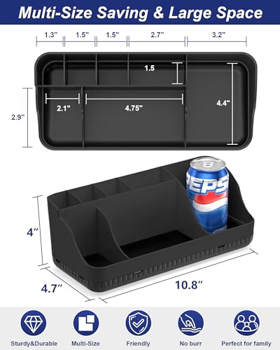 Bathroom Counter Organizer and Storage, 7 Slots Detachable Toothbrush Holders for Bathrooms, Anti-Slip Electric Toothbrush and Toothpaste Holder Countertop Vanity Organizer Accessories for Adults Kids - color: Black