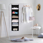 MAX Houser 6 Tier Shelf Hanging Closet Organizer, Closet Hanging Shelf with 2 Sturdy Hooks for Storage, Foldable (Black) - color: Black