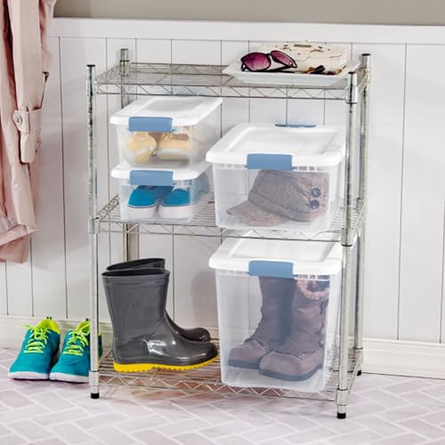 Sterilite 12-Pack Latching Box, Under Bed Storage Bins with Lids, Clear Plastic, 6 Quart - Heavy-Duty Organizing Containers for Closet, Bathroom, and Office - size: 6 Quart, style: 12 Pack