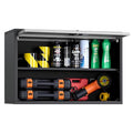 VEVOR Metal Wall Cabinet, 30.31 x 12.01 x 19.69 Inch, Floating Garage Tool Cabinet with Up-Flip Door and Shelf, 240 lbs Load Capacity, Fit for Garage, Basement, Kitchen, Warehouse Assembly Required - style: Upgrade Flip up 20"