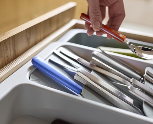 Joseph Joseph DrawerStore Expanding Tiered Flatware Cutlery, Utensil, and Gadget Tray, Expandable In-Drawer Kitchen Space-Saving Organizer, Recycled Plastic - size: Expandable, style: Flatware & Utensils Organizer