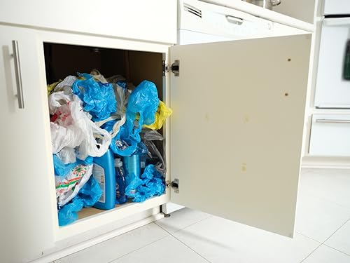 Jokari Multi-Purpose Plastic Shopping Bag Holder. Store and Reuse Bags as Trash Can Liners, Lunch Bags and More. Space-Saving, Eco Conscious Wall Mount or Cabinet Door Attachment Storage Solution