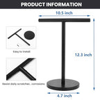 T-Shape Bath Hand Towel Holder Stand, Stainless Steel Free Standing Hand Towel Rack, for Bathroom Kitchen & Countertop, Matte Black, 2 Pack - color: Black-2 Pack