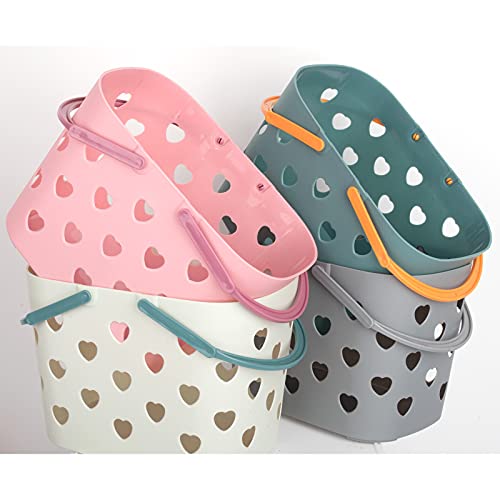 Anyoifax Portable Shower Caddy Tote Plastic Storage Basket with Handle Box Organizer Bin for Bathroom, College Dorm, Pantry, Kitchen, 2 Pack, Pink - color: Pink, size: 2 Pack