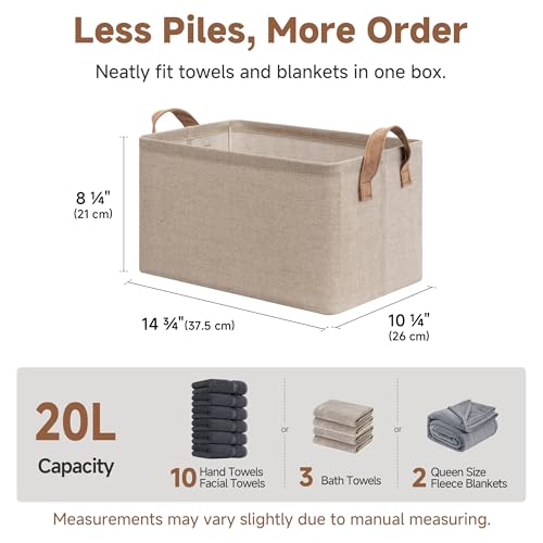 StorageWorks Storage Bins, Fabric Storage Bins for Shelves, Storage Baskets with Metal Frame, Closet Baskets and Bins with Handles, Brown and Beige, 2-Pack - color: Brown and Beige, size: 14 ¾" L x 10 ¼" W x 8 ¼" H