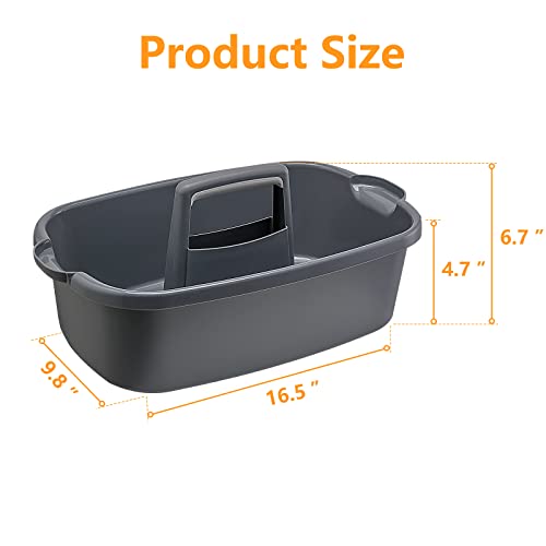 Goderewild Multi-Purpose Plastic Cleaning Caddy with Handle, Shower Caddy Organizer/Storage Basket/Totes Portable for Bathroom Supplies, Cleaning Products, Under Sink Tool, Housekeepers (Grey) - color: Grey, size: 1 Pack