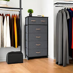 Crestlive Products Vertical Dresser Storage Tower - Sturdy Steel Frame, Wood Top, Easy Pull Fabric Bins, Wood Handles - Organizer Unit for Bedroom, Hallway, Entryway, Closets - 6 Drawers (Gray) - color: Grey, style: 6 Drawers