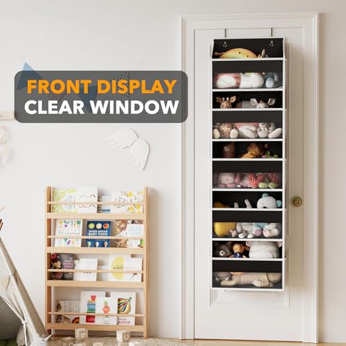 SpaceAid 2 Pack Over The Door Organizer with 5 Large Pockets and 10 Mesh Side Pockets, 5 Layers Door Organizer Hanging with Clear Window for Bedroom, Bathroom, Pantry and Nursery, Black - color: Black, size: 2 Pack