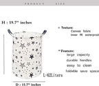 KUNRO Kids Laundry Hamper Clothes Gift Basket Storage Laundry Baskets Organizer Bin with Handles for Nursery Room (Black Star) - color: Star