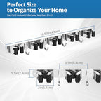 2 Pack Broom Holder Wall Mount Mop and Broom Hanger Broom Organizer Storage Tool Racks Stainless Steel Heavy Duty for Kitchen Garden Laundry Garage (5 Racks with 4 Hooks) - style: 2 PACK