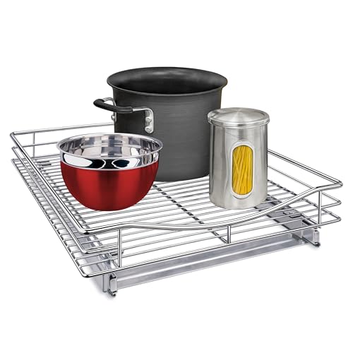 LYNK PROFESSIONAL® Pull Out Cabinet Organizer, 17" x 18" Slide Out Cabinet Organizer Pull Out Drawer – Pull Out Shelves for Kitchen Cabinets – Under Sink Organizers - Lifetime Ltd. Warranty, Chrome - color: Chrome, size: 17" W x 18" D