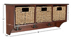 Safavieh Home Collection Finley Hanging 3 Basket Wall Rack - color: Cherry