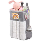 Accmor Hanging Baby Diaper Caddy Organizer, Diaper Stacker, Baby Crib Hanging Classified Storage Bag Organizer for Changing Table, Crib, Playard or Wall & Nursery Organization, Grey - style: Style C-Grey