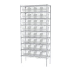 Akro-Mils 30080 Plastic Nesting ShelfMax Storage Bin Box, (12-Inch x 8-Inch x 6-Inch), Clear, (8-Pack) - color: Clear