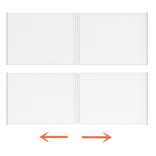Slideep Adjustable Closet Storage Shelves with Seamless Sticker, Metal Expandable Wardrobe Shelves Organizer System for School Locker, Under Sink and Bathroom White (Large, 2Pack) - size: 11.8"D x 17"W