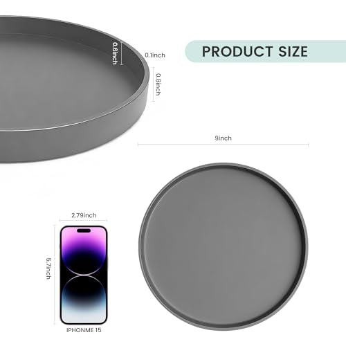 1 Pack 9" Bathroom and Vanity Tray, ABS Bathroom Counter Organizer, Coffee Table Decor for Perfume, Candles, Keys &More. Kitchen Countertop Organizer, Decorative Tray Soap Holder, Grey - color: Gray, size: 9"