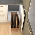 DINDON Pull Out Cabinet Organizer for Pans, Pot lid, Cookie Sheet, Cutting Board, Baking Tray, Slide Out Kitchen Cabinet Storage Organizer, 10.5''W X 21"D X 10.6"H, Wood - size: 10.6"H