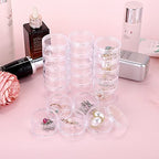 Hipiwe 4 Set Stackable Cosmetic Containers with Screw Lids Plastic Sample Jars 30ml Clear Empty Jars Makeup Sample Containers Nail Accessories Organizer - size: 4Packs 1.9"D x 4.8"H