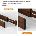 DUCOO 4 PCS Drawer Divider, 17"-22" Adjustable Bamboo Drawer Dividers Organizers, 2.3" High Expandable Separators for Kitchen, Clothes, Dressers, Home, Office, Mocha - color: Mocha