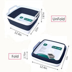 FOSJGO 2.4 Gal(9L) Collapsible Dish Basin with Drain Plug,Space Saving Multiuse Foldable Sink Tub,Dishpan,Kitchen Sink for Camping,Plastic Tub,Vegetable Washing,RV - color: Navy blue