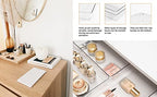 5 Pack Clear Plastic Drawer Organizer Tray Cutlery Utensil Makeups Drawer Silverware Organizers 12" X 6" - size: 5 Pack 12"x6" Clear Plastic