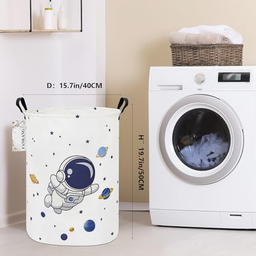 FANKANG Storage Basket, Nursery Hamper Canvas Laundry Basket Foldable with Waterproof PE Coating Large Storage Baskets for Kids Boys and Girls, Office, Bedroom, Clothes,Toys(Astronaut) - color: Astronaut