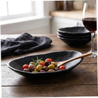 Black Decorative Bowl for Keys - Key Tray for Entryway Table Modern Oval Catchall Organizer Jewelry Coin Essentials