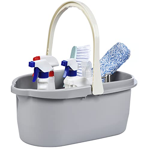 Haundry 4.5 Gallon Cleaning Bucket, Good Grips Household Mop Bucket for Cleaning Supplies, Cleaning Caddy Organizer Basket with Handle, 17.1L, Grey - color: Gray