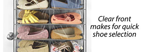 Whitmor Over The Door Shoe Shelves - 26 Sections - Crosshatch Gray - size: 26 Pocket Crosshatch Gray