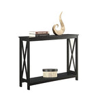 Convenience Concepts Oxford Console Table 39.5" - Sofa Table with Storage Shelf, Transitional Entryway Hall Table for Living Room and Bedroom, Display Foyer Table, Black - color: Black