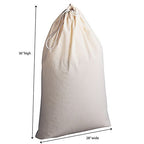 Household Essentials Cotton Laundry Bag, Large, 100% Cotton, Drawstring Top with Cord Lock, Machine Washable, 3 to 4 Load Capacity, Versatile and Compact, Breathable, Foldable, Natural - style: Beige
