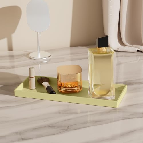 Vanity and Bathroom Tray, 11.8" ABS Countertop Organizer,Waterproof Vanity Tray for Toilet Tank,Perfume,Soap,Keys,Bathroom Accessories,Kitchen and Bath Trays,Non Slip Small Trays,Gold - color: Gold, size: 11.8" x 5" x 0.7"