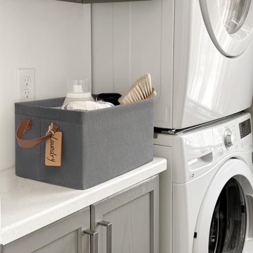 CHICVITA Storage Baskets for Organizing, Fabric Storage Bins for Clothes, Towels, Shoes, Closet Baskets for Bedroom Organizing, 14 ¾" L x 10 ¼" W x 8 ¼" H, Grey, 2-Pack - color: Grey, size: 14 ¾" L x 10 ¼" W x 8 ¼" H