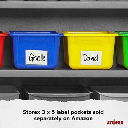 Storex Small Cubby Bin, 12.2 x 7.8 x 5.1 Inches, Candy Orange, 5-Pack (62479U05C) - color: Tint Orange, style: Bin Only