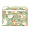 Woodland Animal Storage Box with Lid and Handles Large Collapsible Fabric Storage Basket Closet Organizer Bin Woodland Animal Basket for Nursery Bedroom Office