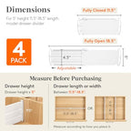 Lifewit 5" Tall 4 Pack Drawer Dividers, 30-47cm/11.5-18.5" Expandable Drawer Divider for Clothes, Adjustable Dresser Drawer Organizers, Drawers Separators for Dresser/Bathroom/Closet/Kitchen White - size: 5"H, 11.5-18.5"L