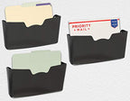 Simple Houseware Single Pocket Wall Mount for Hanging File Holder, 3 Packs, Black - color: Black, size: 3 Pack