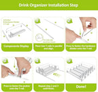 IBORING Drink Organizer for Fridge,Self Pushing Fridge Drink Organizer,Automatic Drink Dispenser for Fridge-Holds up to 30 Cans - style: 6 Rows