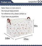 Sanjiaofeng Rectangular Kids Basket Flower Storage Bins,Girls Storage Basket with Handles.Clothers,Books,Kid's Gifts Bins. (Dried flower) - color: Dried flower