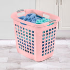 Sterilite 4-Pack Ultra Easy Carry Laundry Basket, Plastic Clothes Hamper Bin w/Comfort Grip Handles & Rim, 2.1 Bushel Capacity, Pink Frost - color: Pink Frost