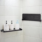 DEAYOU 2 Pack Folding Wall Shelf for Bathroom, 90° Fold Up Floating Shelf, Wall Mounted Drop Down Metal Shelves for RV, Campers, Laundry Room, Toilet Room, Kitchen, Waterproof, Space Saving, 15.7"