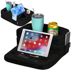 TabCouchCaddy - Couch Cup Holder Tray Pillow - Bed, Couch Caddy, Sofa, RV & Car - Holds Drinks, Snacks, Remotes, Phones, Kindle, Tablet | Bed Cup Holder (Black) - color: Black