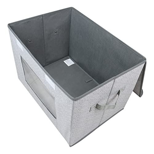 Univivi Larger Fabric Collapsible Storage Bins, Foldable Storage Boxes with Lids, Storage Cube Organizer Basket for Home, Closet, Bedroom(Gray, 17“ x 12” x 12") - color: Gray, size: 17''-2 Pack