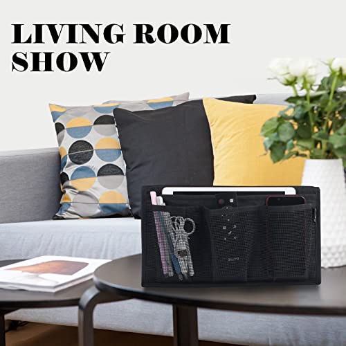 Gloppie Bedside Caddy with Pockets - Table Nightstand & Loft-Bed Organizer - Desk Storage & Hanging Organizer for Dorm - color: Upgrade Black