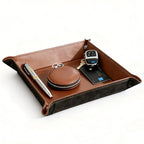 Valet Tray Organizer, 5.5" Square Catch All Tray for Men & Women - for Nightstand, Entryway,Desk & Dresser Top | Jewelry & EDC Holder for Watches, Rings, Keys, Wallet, Phone, Glasses